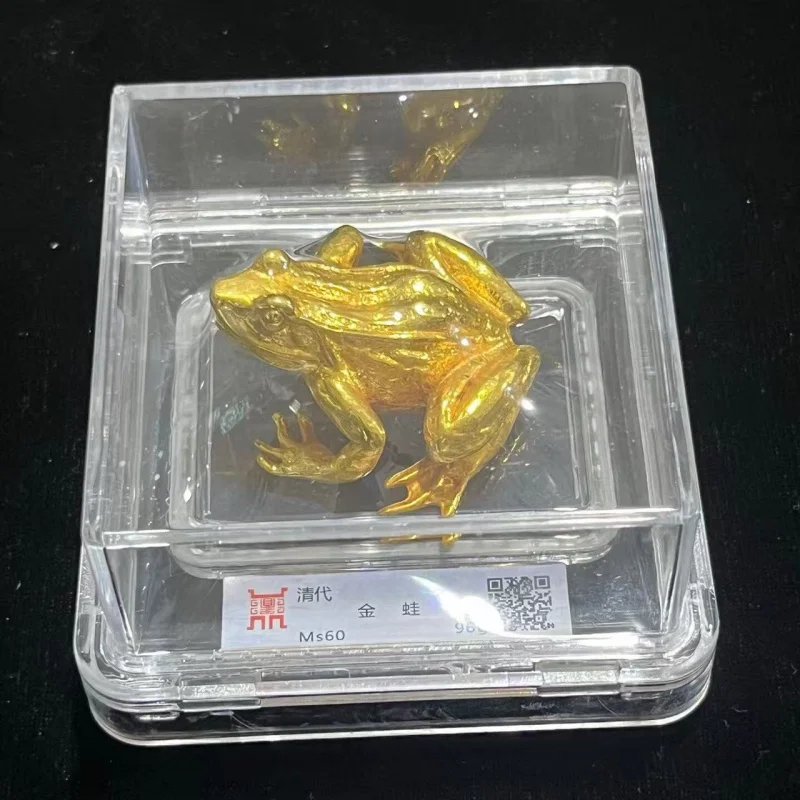 Qing Dynasty Gilt Bronze , Qianlong Era Pure Copper Gold Ingot, Graded Golden Frog, Wealth-Attracting Ornament