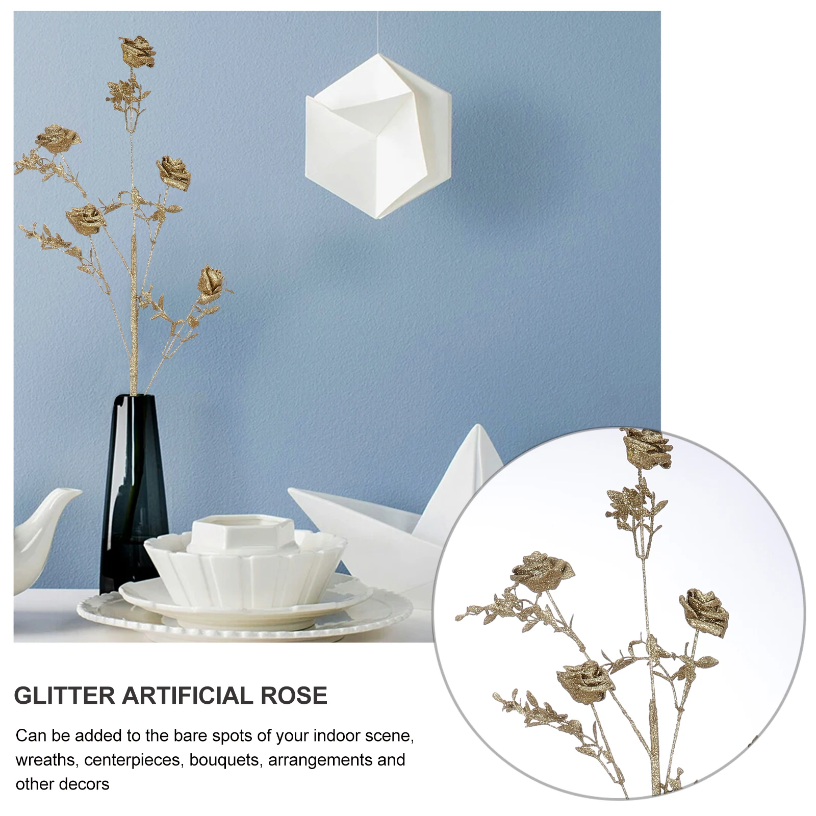 

Artificial Rose Christmas Centerpieces Fake Flowers Pine Roses Plastic Decoration