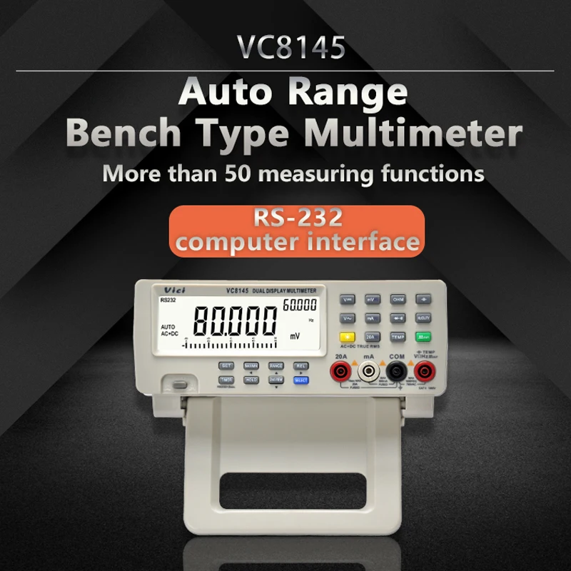 Vici hochwertige multifunktionen desktop digital multi meter dmm vc8145 mit 80000 zahlen dual display und rs232 pc verbinden