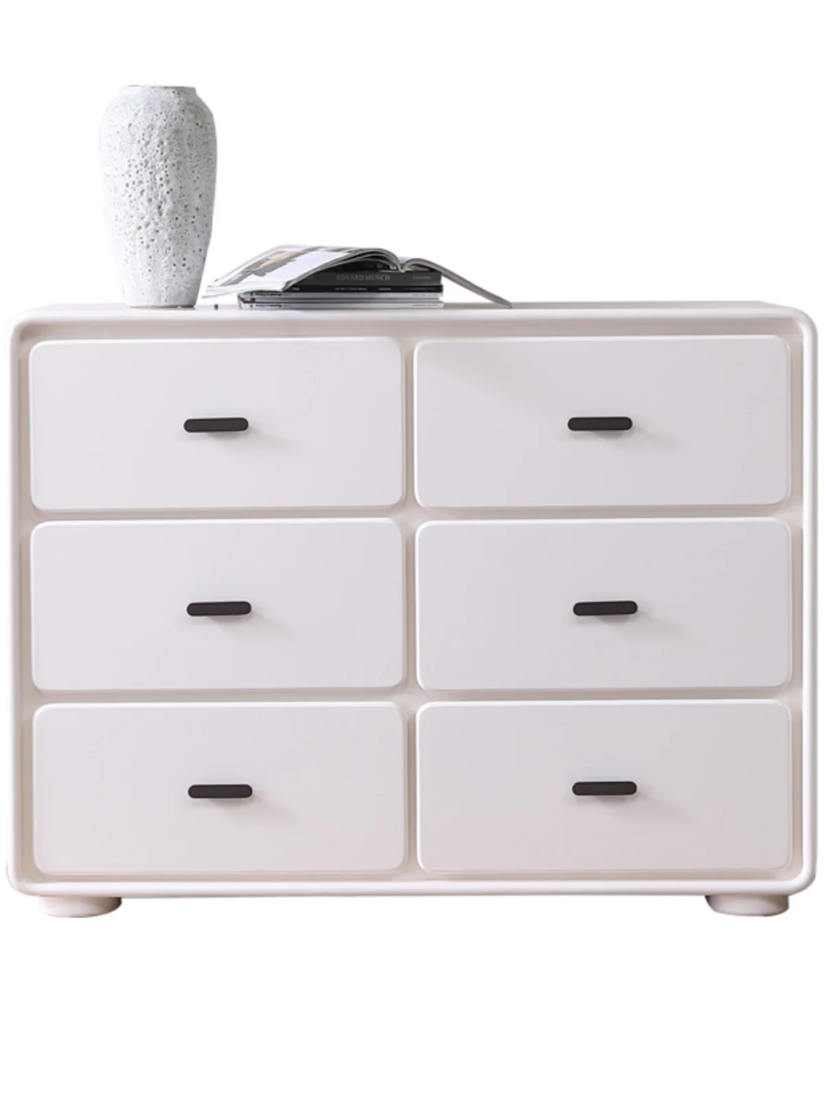 

Nordic Light Luxury Solid Wood Chest of Six Drawers Cream Style Modern Minimalist Living Room Drawer Locker