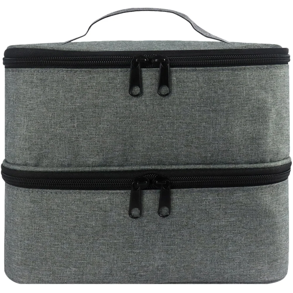 

Stylish Large Capacity Grey Storage Box Multi compartment Travel Toiletry Bag Sewing Kit ganizer Case Set Portable Nail