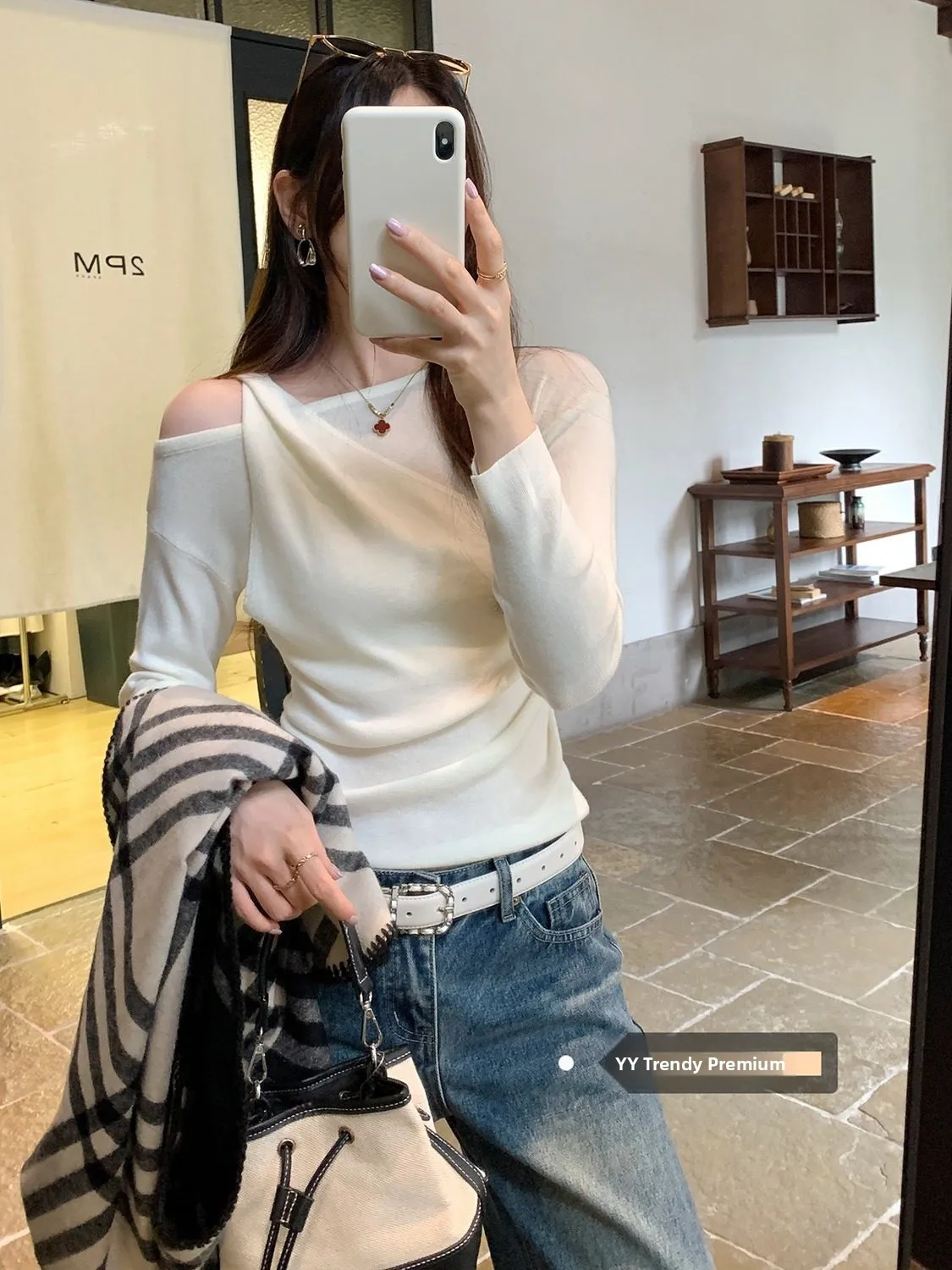 

Французская женская футболка Pure Desire с асимметричным вырезом на плече и длинным рукавом, универсальная, с эффектом утяжки талии, базовый слой, зимняя модель