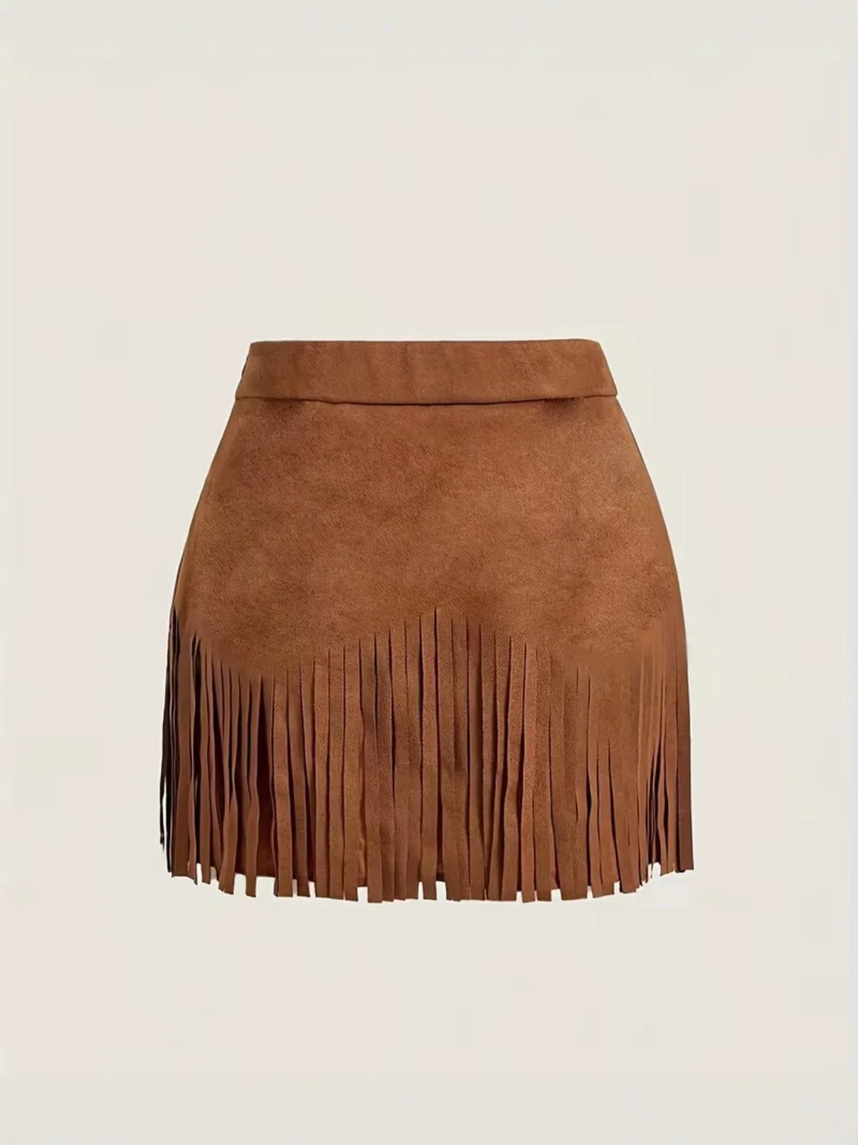 Women's Western Skirt Tassel Mini suede Cowboy Skirt Country Retro Music Competition Performance Costume Carnival A-line Skirt