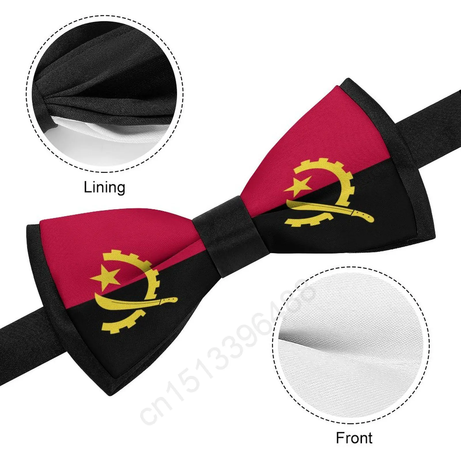 New Polyester Angola Flag Bowtie for Men Fashion Casual Men's Bow Ties Cravat Neckwear For Wedding Party Suits Tie