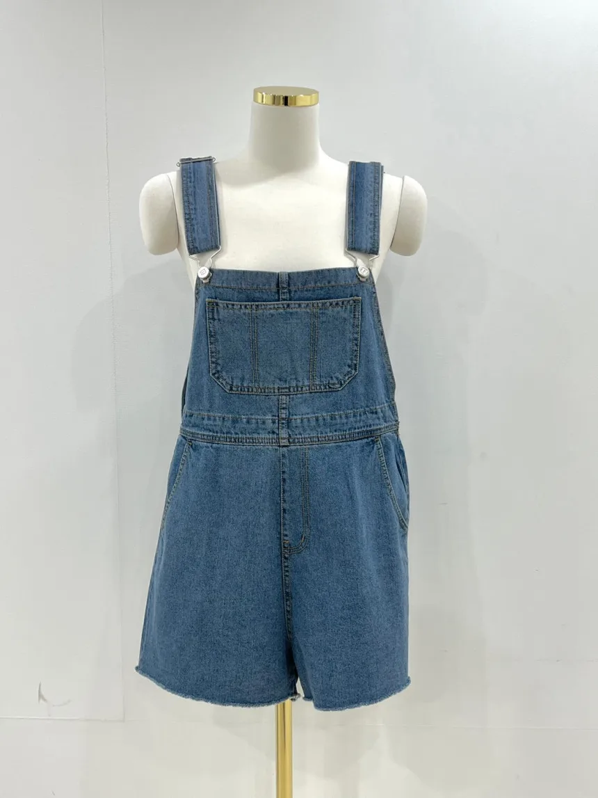 SML 3Colors Summer korean preppy style Jumpsuit Denim Overalls Casual Girls Pink Straight Jeans Shorts womens (xh6276)