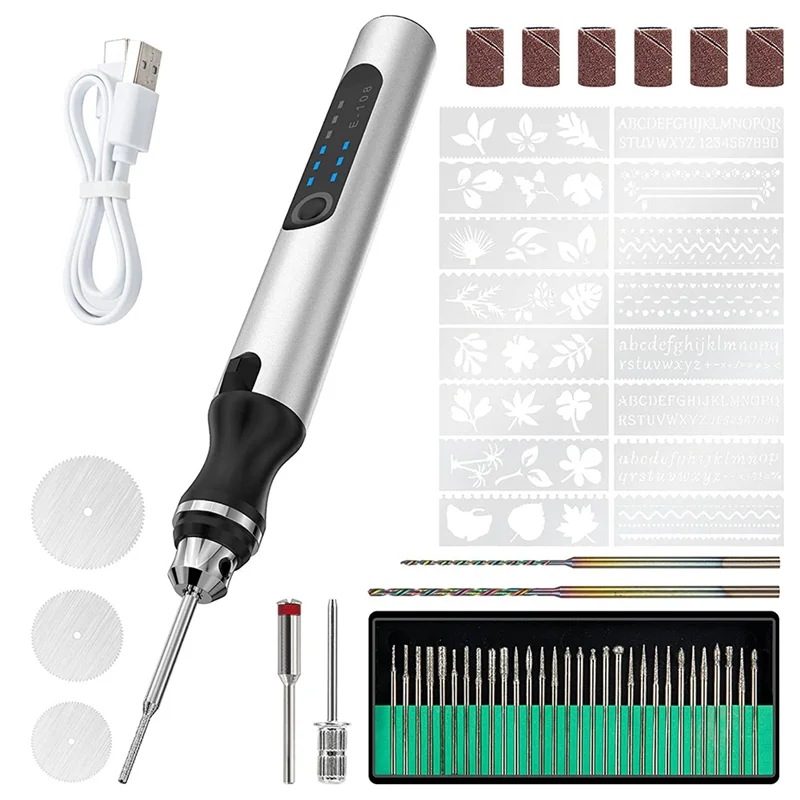 

Engraving Pen with 34Bits, Engraving Pen Electric Cordless Rotary Tools, Professional Engraver Tool for Metal to Wooden