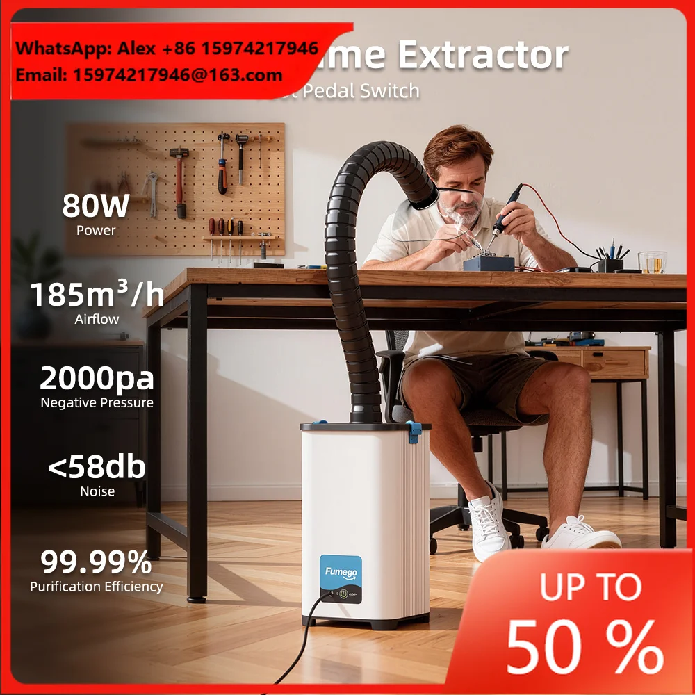 XF-180III Professional-grade Dust Collector 185m³/h HEPA Laser Air Purifier Welding&Soldering Smoke/Fume And Odor Purification