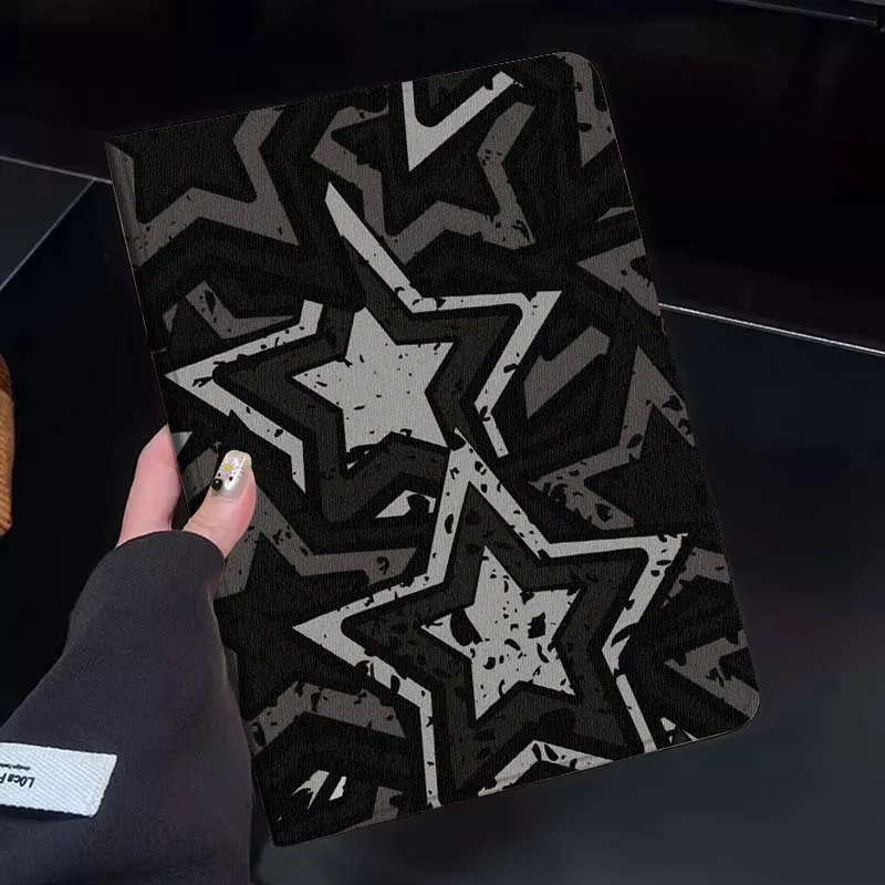 

Cartoon Black White Stars Tablet Case For Huawei Honor MatePad MediaPad Air 5 6 7 11 V6 V7 V8 V9 X9 X8 T10 T10s C5e T5 Gift