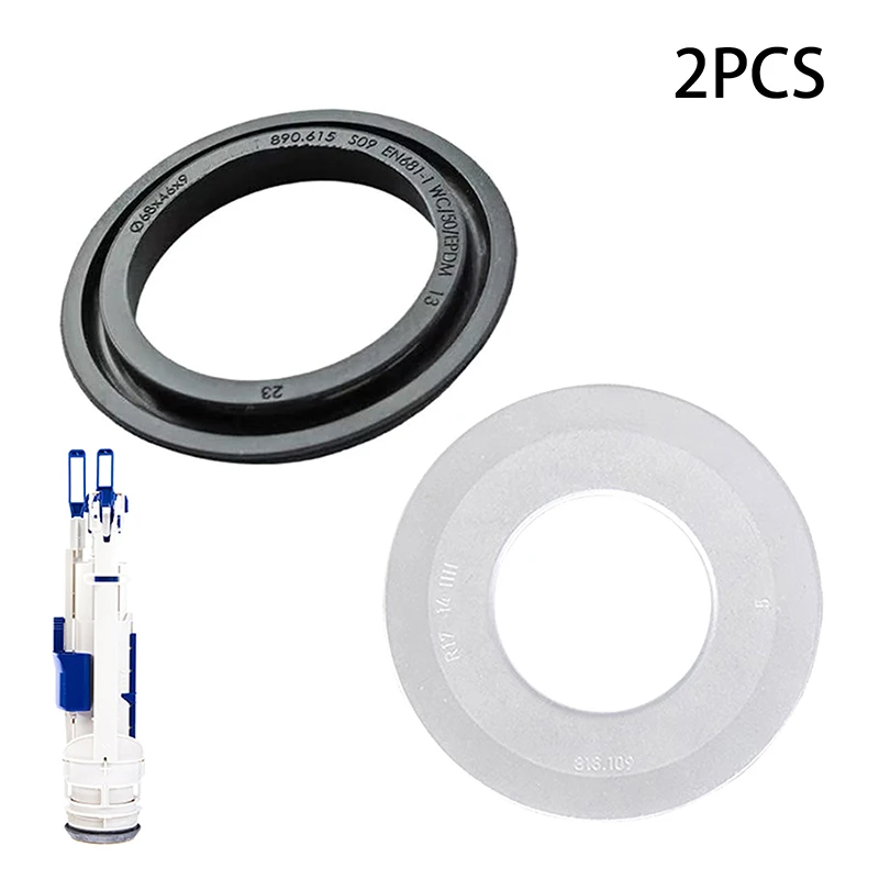 

{HMA74} 2Pcs Leak-Proof Water Valve Rubber Gasket For No. 240.282.00.1, 890.615, 816.418 Cisterns Flat Seal Flush Valves