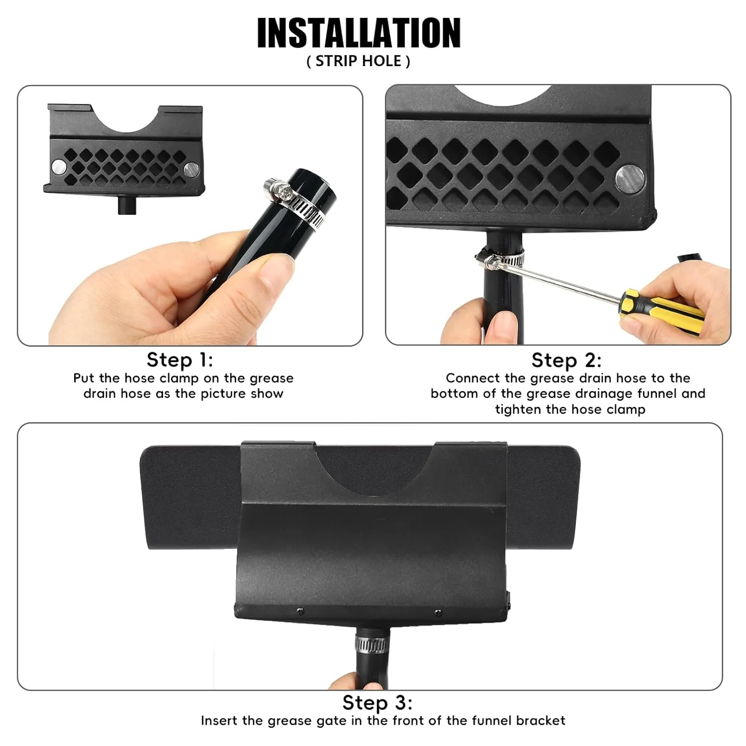 ماسك الشحوم المغناطيسي من الحجر الأسود ، قمع تصريف الشحوم الخلفي ، ترقية منع الانسكابات ، بطانات مصيدة مدمجة