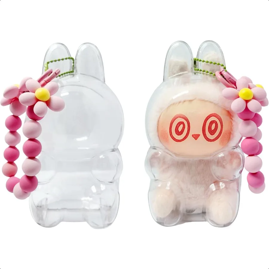 

Transparent PVC Keychain Protector for Plush Figures Clear Display Case for Doll Monster Series Collectors' Storage Bag No Doll