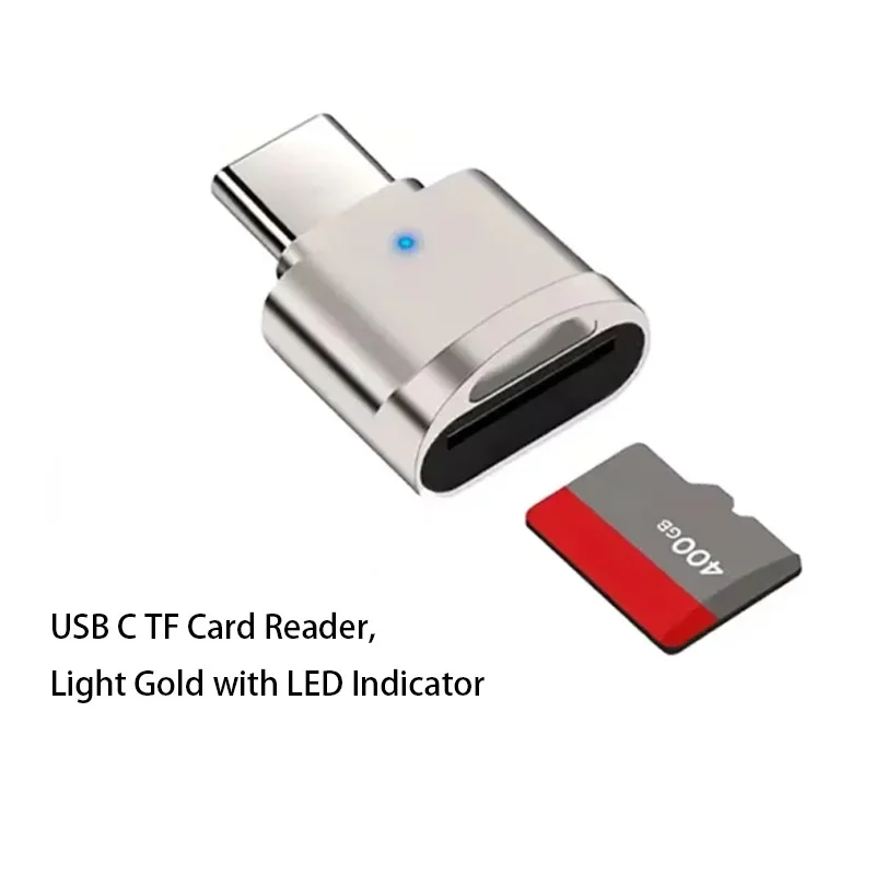 USB C to TF Card Reader with LED Indicator, High-Speed Data Transfer, Plug & Play for MacBook, Laptop, Phone