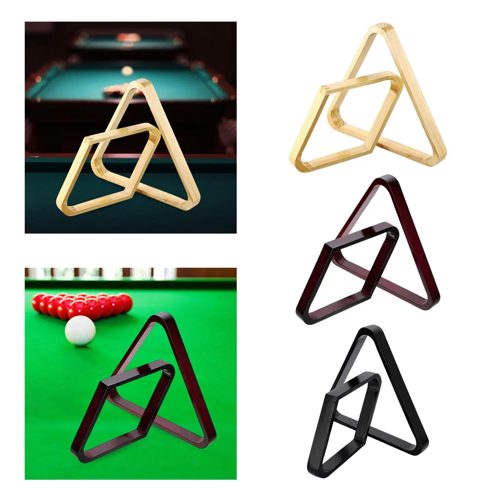 2Pcs Vintage Style Billiard Ball Rack Set ball Triangle Rack Ball Holder Solid nine ball for Sports Accessory Game