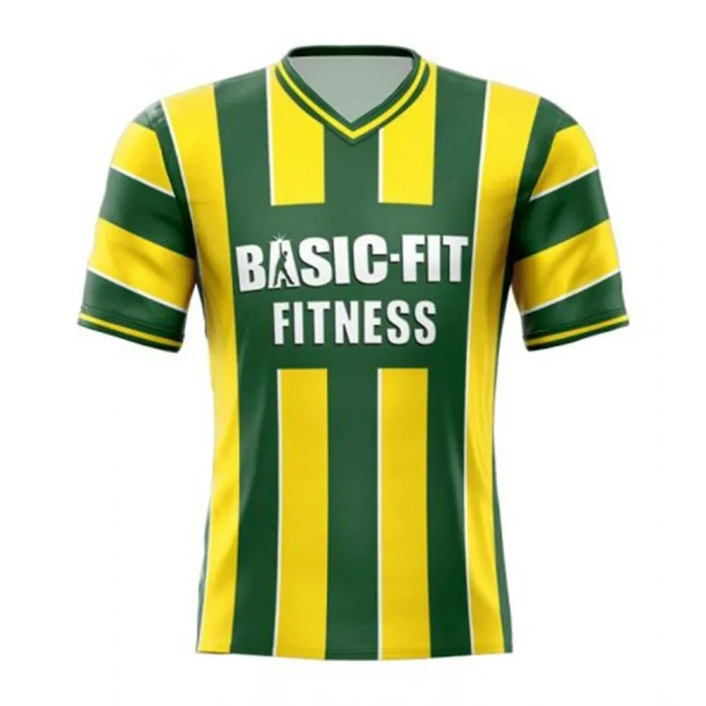 

Maillot de sport rétro néerlandais T-Shirt Ado Den Haag rayé à carreaux imprimé maillot de Football à manches courtes T-Shirt