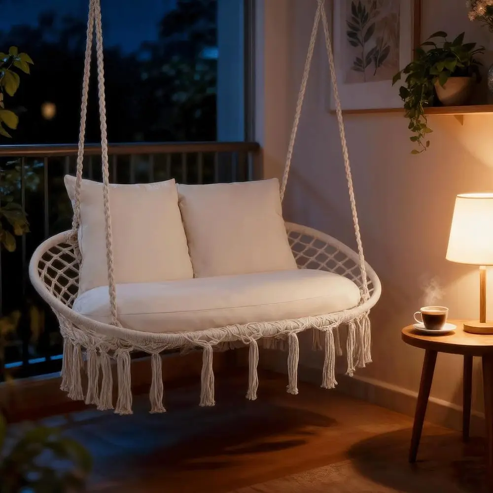 Heavy duty iron frame construction wrapped in cotton mesh