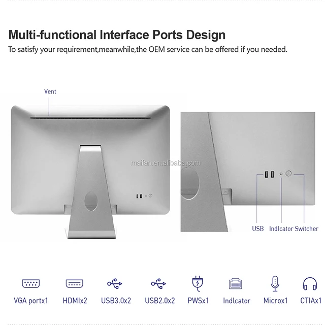 Großhandel 23,8" i7-4700MQ Desktop-Computer Hardware Monoblock All-in-One-Computer AIO PC