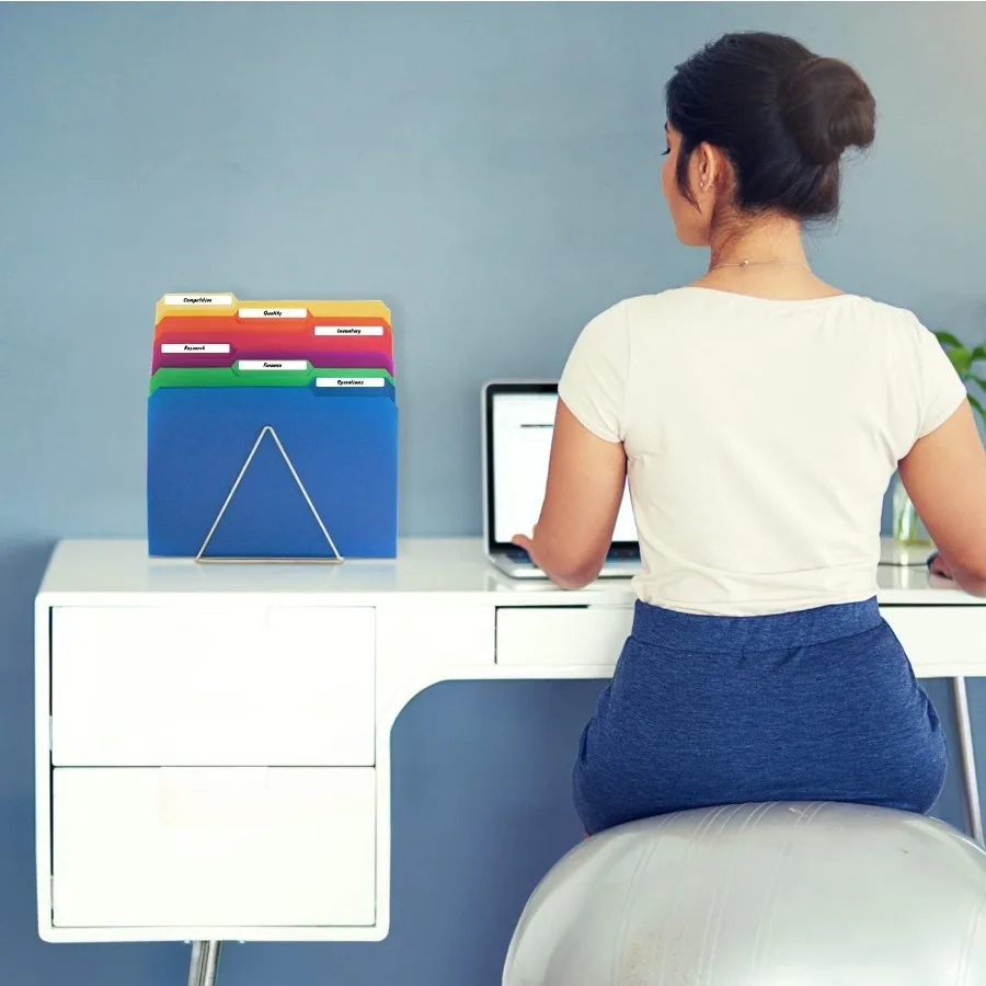 던웰 플라스틱 컬러 파일 폴더 12팩 1/3 탭 파일 폴더 8.5x11 레터 사이즈 문서용 다양한 색상 무산성