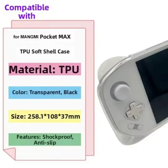 

Soft-Touch For TPU Case Compatible With For MANGMI Pocket Max Supporting Smooth Interaction With All Device Features