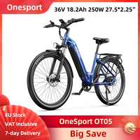 OneSport OT05 Electric Bike 250W 36V 18.2Ah 655Wh 27.5 Inch Tires City E-Bike Hydraulic Disc Brake 7-Speed Shifting Support APP