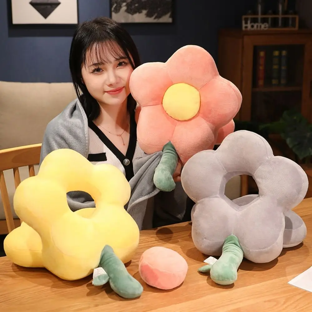 

Двусторонняя грелка для рук и ледяной шелк, сохраняющая тепло, цветочная офисная подушка для сна, мягкая мультяшная цветочная подушка, мягкая зимняя подушка