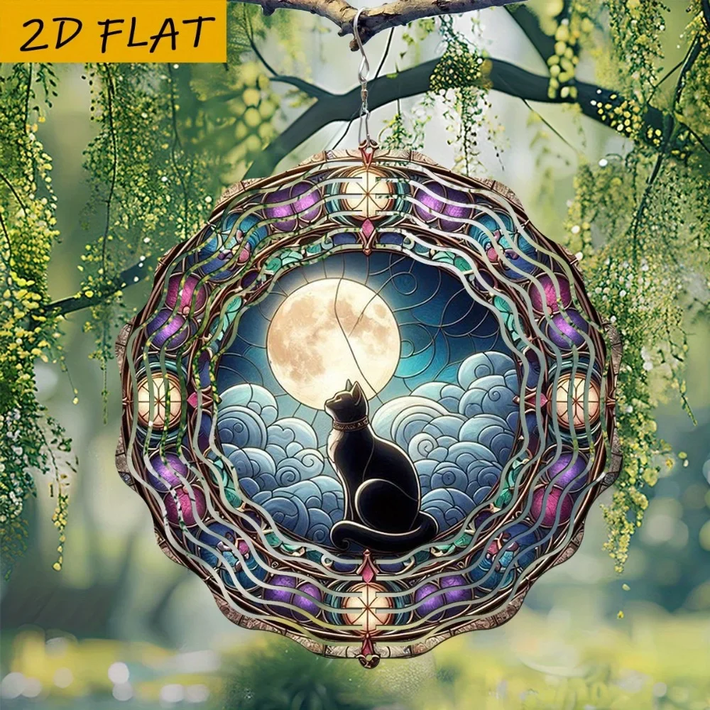 CIFBUY Glass Wind Chimes 360 Rotating Outdoor Vibrant Painted Garden Decor for Patio Yard Unique Housewarming Gift