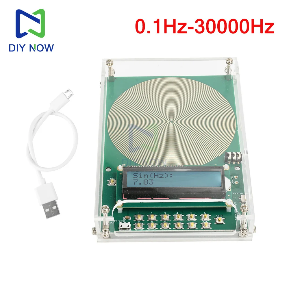 0.1Hz-30000Hz Schumann Wave Generator Verstelbare Sinus Uitgang Signaal Generator Circulaire Rimpel Micro USB Verguld