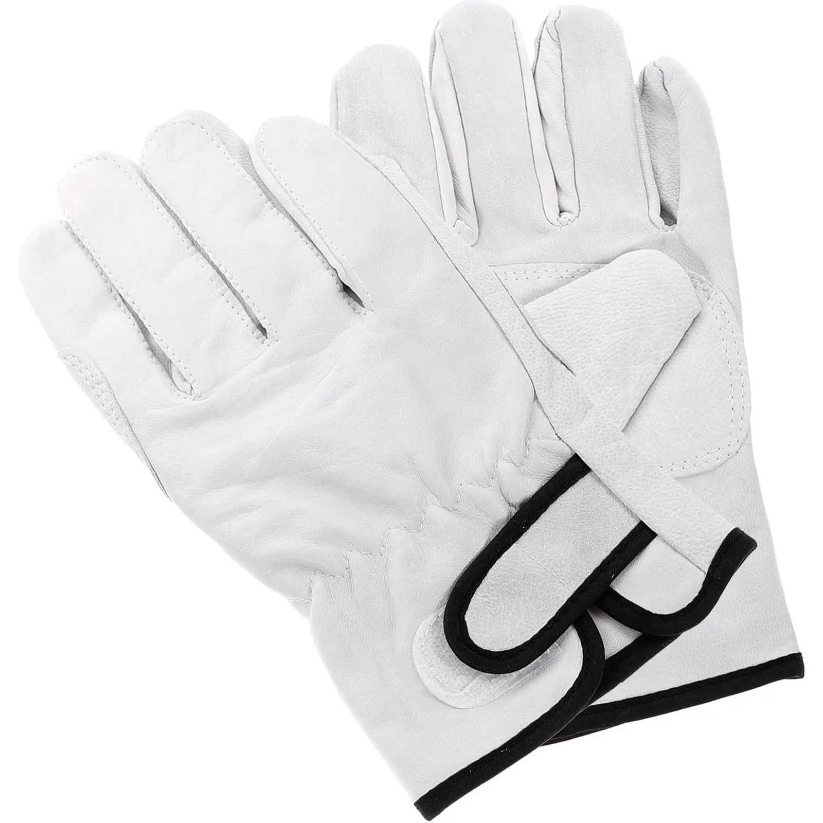 

1Pair Strong Welding Gloves Anti Slip Wear Resistant Adjustable Sleeve Cotton Lined for Heavy Duty Work