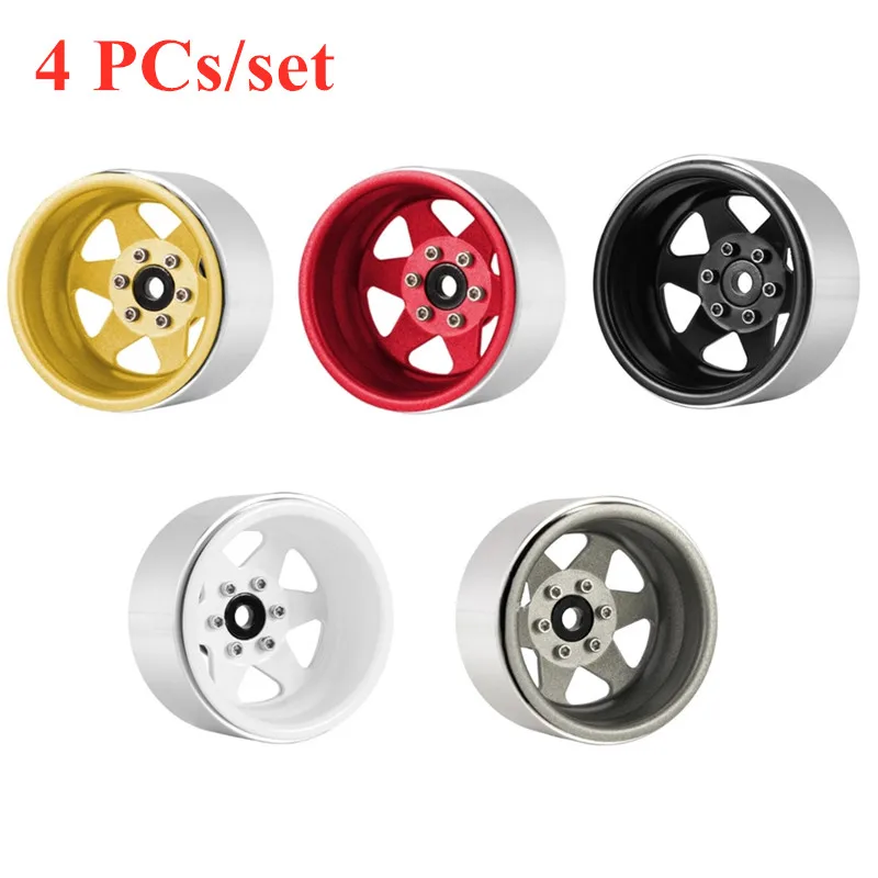 

4 PCs 1.9in Stamped Steel Remote Control Car Wheel Rims Metal Modified Part for 1/10 Remote Car Climbing Truck Decorative