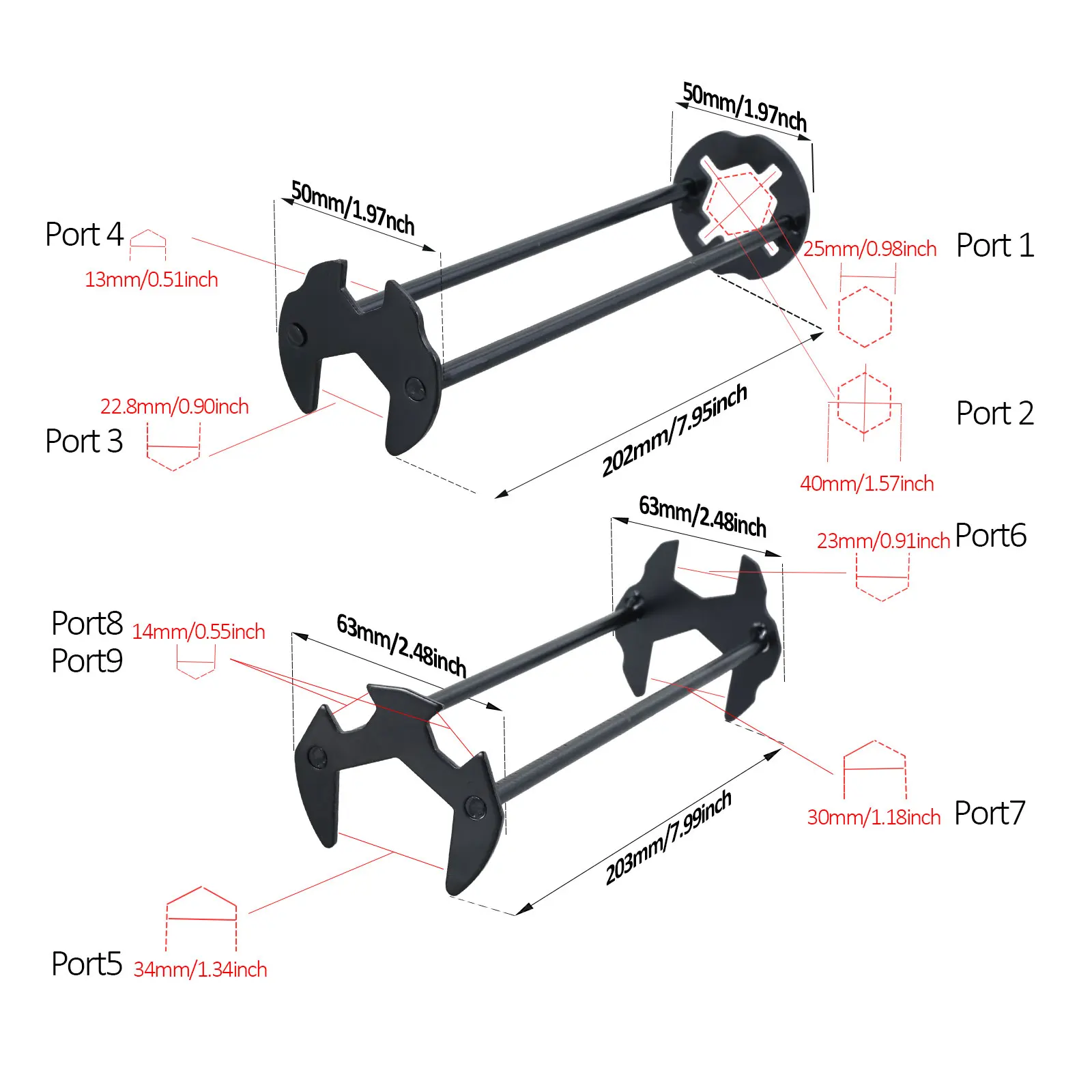 4Pcs Multifunctional Sink Wrench Carbon Steel Water Faucet Hose Hexagonal Sleeve Sanitary Ware Disassembly Maintenance Hand Tool