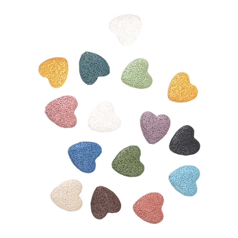 

15 Pcs Heart-shaped Sparse Beads DIY Pendant Charms Jewelry Making Stone Necklace Pendants for Necklaces