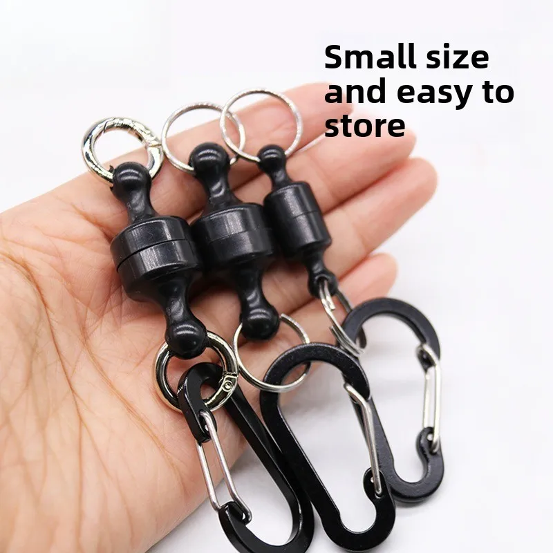 Black Suction Magnet Buckle, Fishing Gloves Magnetic Buckle, Canopy Tent Magnet Holder Magnetic Buckle Mountaineering Buckle