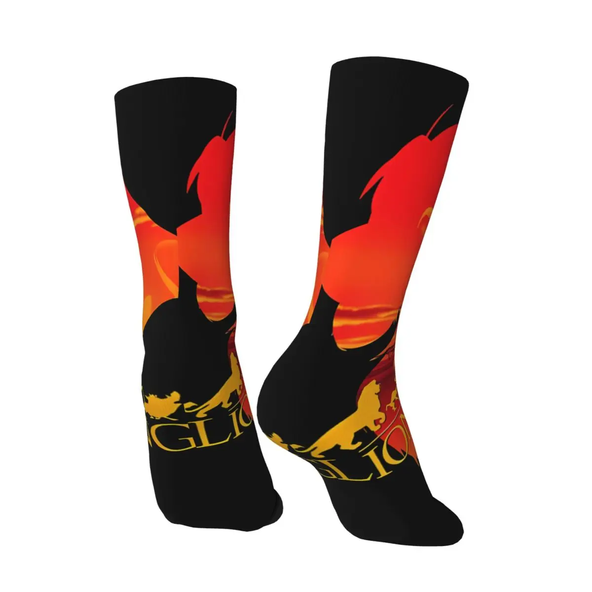 Funny Crazy Sock for Men Simba Hip Hop Harajuku The Lion King Happy Seamless Pattern Printed Boys Crew compression Sock Casual