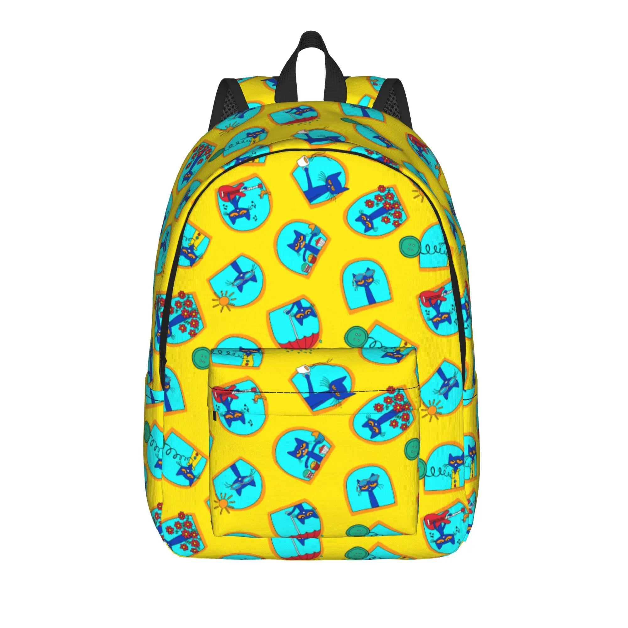 Pete the Cat   Backpack for Men Women Teenage Student Work Daypack Cartoon Kitten Laptop Canvas Bags Gift