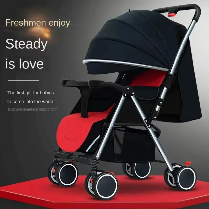 

Newborn Stroller High Landscape Two-way Swivel Seat Lightweight Folding Four-season Universal Four-wheeled Baby Stroller