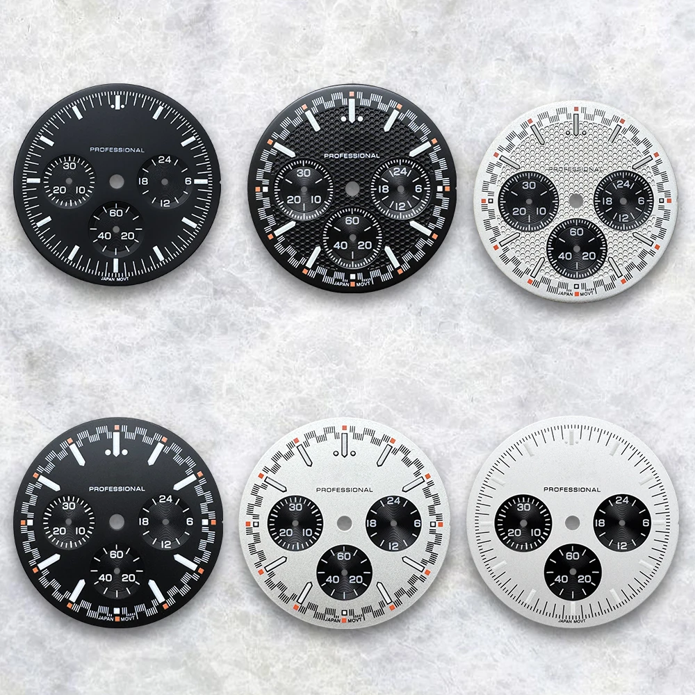 

32.5mm S Logo Dial Green Luminous Suitable For VK63 Movement Watch Modification Accessories