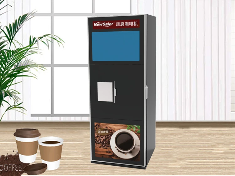 Smart coffee vending machine with fresh ground coffee bean