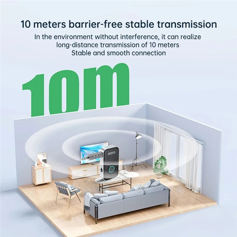 B92B-Bluetooth 5.3 Transmitter Receiver Adapter Wireless Audio For Car Music Headphone Speaker 3.5Mm Jack AUX Audio Adapter