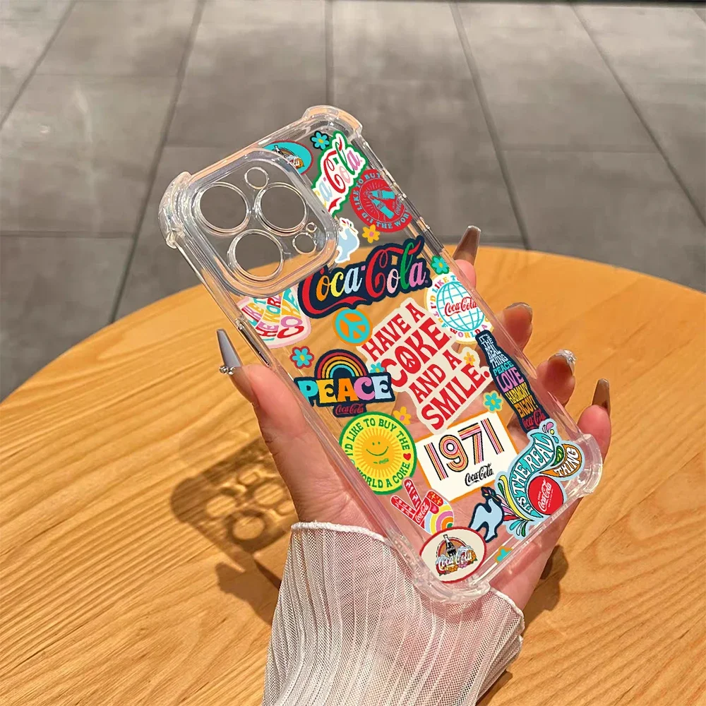 Fundas de teléfono de silicona suave de Cola a la moda para iPhone 16 15 14 13 12 11 X XR XS 6 7 8 Plus Pro Max iPhone13 Mini ProMax fundas Cocas