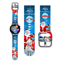 MINISO 20mm Christmas 3 printed watch strap for Samsung Galaxy Watch 7 6 5 Band Replaceable Bracelet for Xiaomi Huawei Watch