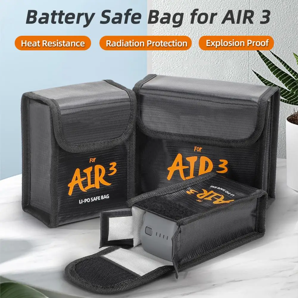 Battery Explosion-proof Bag Securely Store Fastener Tape Fixing Fire-resistant Battery Holder For AIR 3