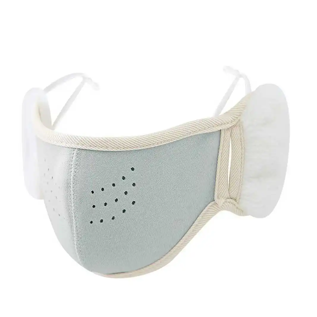 Warm Winter Kids Mask for Boys Girls Solid Color Student Ear Cover Windproof Coldproof 3D Face Mask Outdoor Protection