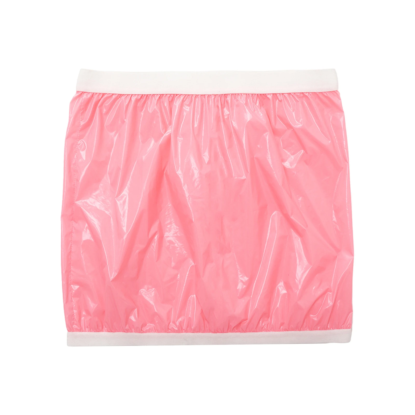 

Womens Waterproof Miniskirt Elastic Band at Waist And Bottom Hem Plastic Skirt Bikini Swimwear Beach Cover-up Rave Party Club