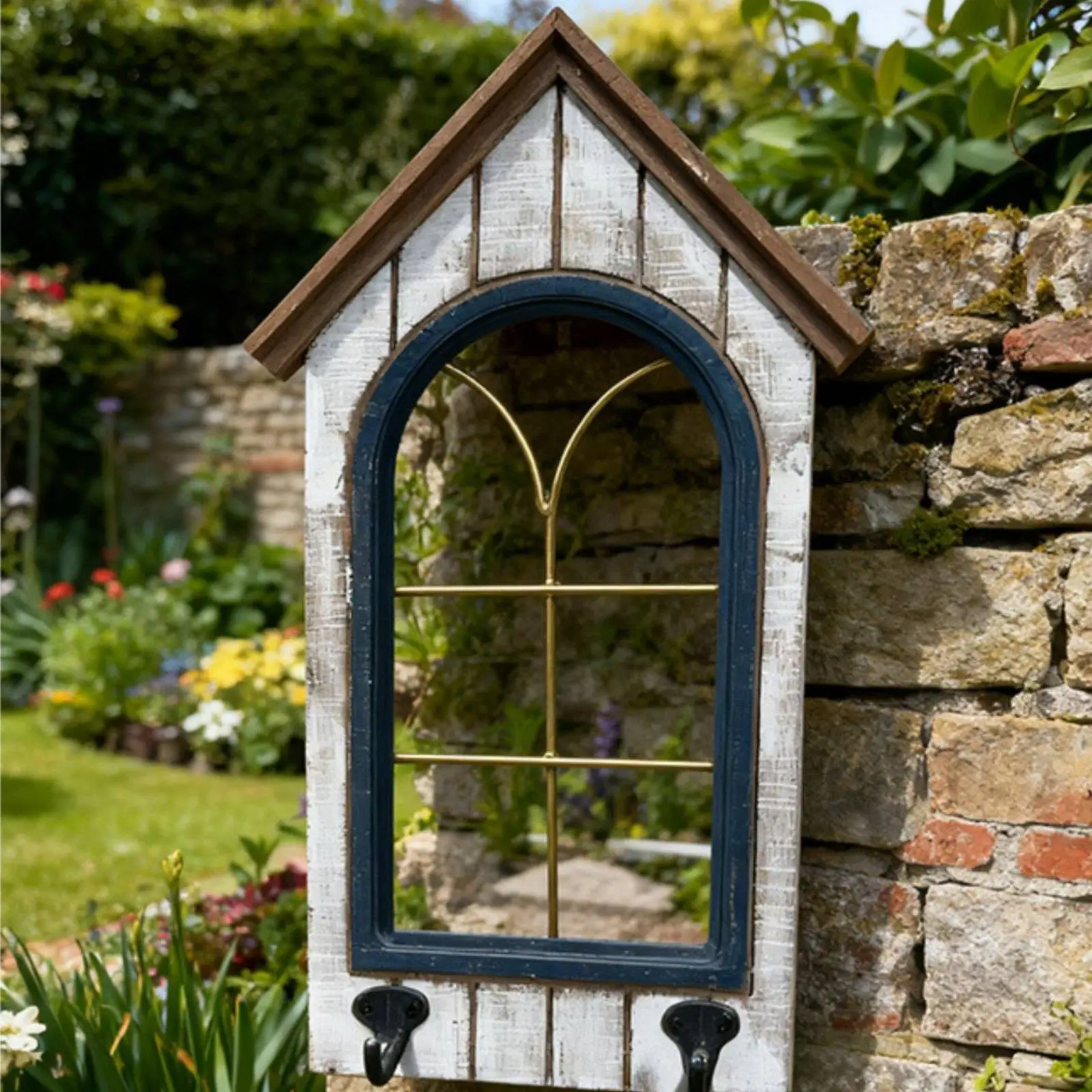 Rustic Arched Decorative Window Frame Wall Decor Vintage Wall Feature for Balcony Walls and Apartment Interior Decoration