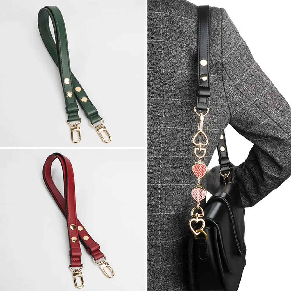 

Metal Rivets PU Leather Handle for Bucket Bag DIY Bag Strap Handles Crossbody 67-113CM Straps Belt Shoulder Straps