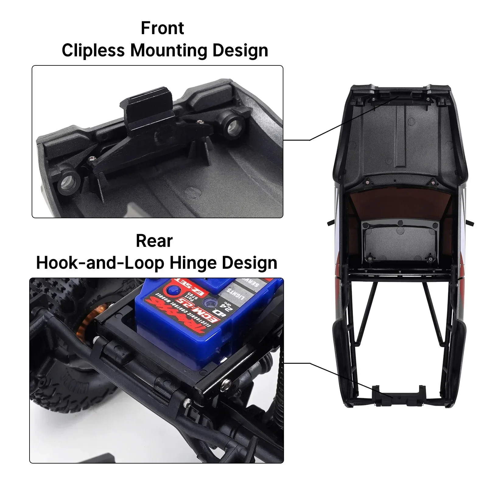 IR60 Hard Body Shell Pickup with Bed Rack for 1/18 RC Crawler TRX4M Defender Bronco