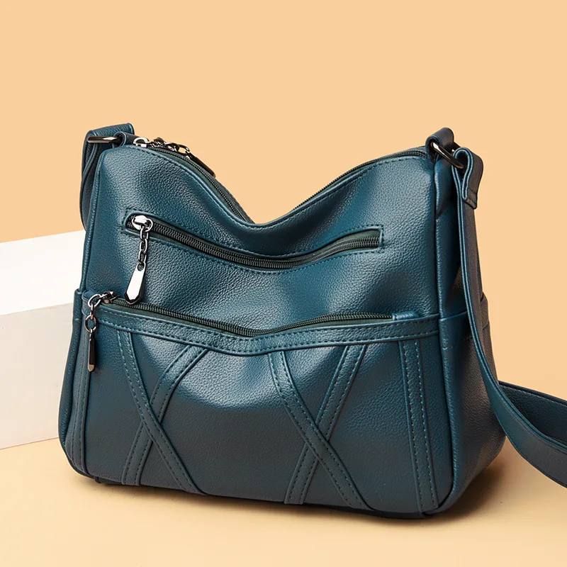 New Arrival Female Shoulder Bag Large Capacity Solid Soft Leather Multi-layer Cross-body Bag Holiday Gift For Women