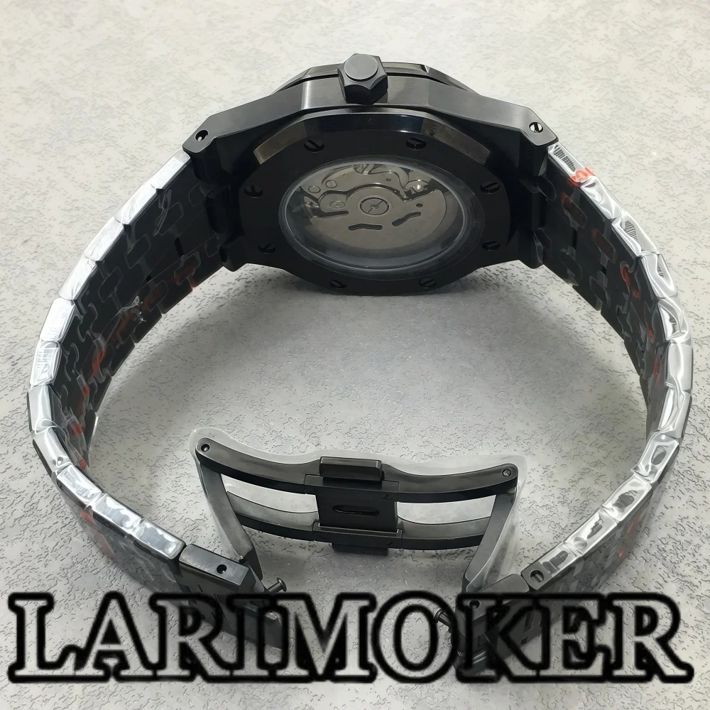 LARIMOKER 41MM Men's Mechanical Watch NH35 Automatic Movement Sapphire Glass Stainless Steel Case Luminous Dial Waterproof Watch