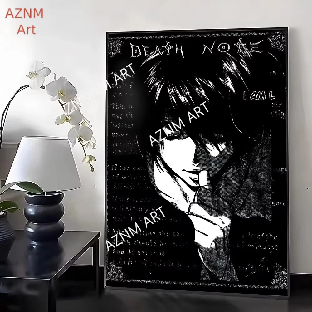 Death note Cool comics Painting Calligraphy Exhibition poster photo oil painting canvas synthetic fiber for living dining room view 4