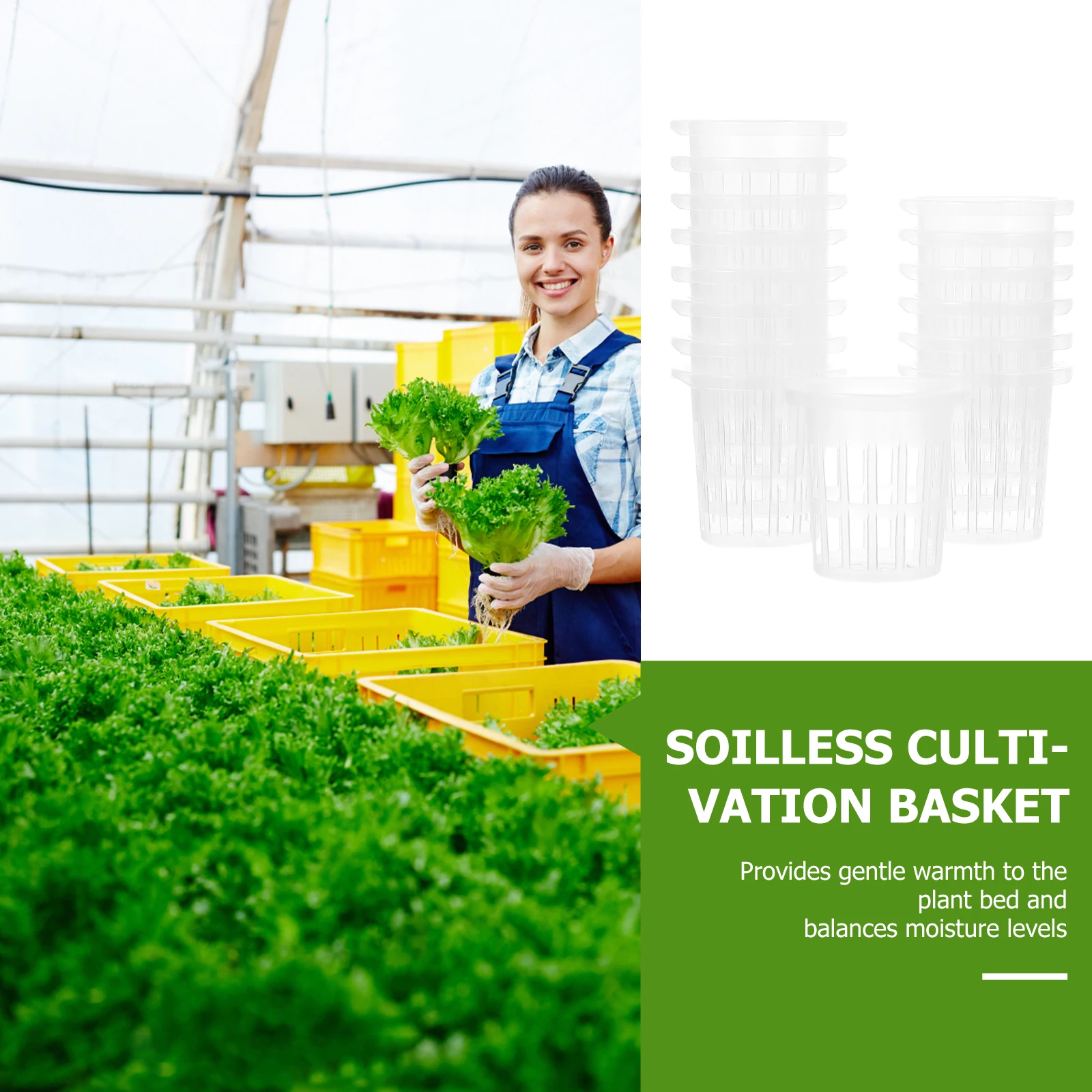 

50 pcs Planting Basket Hydroponic System Root Guard Durable Wear-Resistant Soilless Cultivation Basket for Garden Transplanting