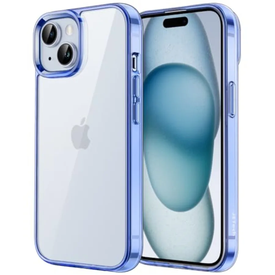 

Case for iPhone 15 6.1-Inch, Non-Yellowing Shockproof Phone Bumper Cover, Anti-Scratch Clear Back Dark Blue